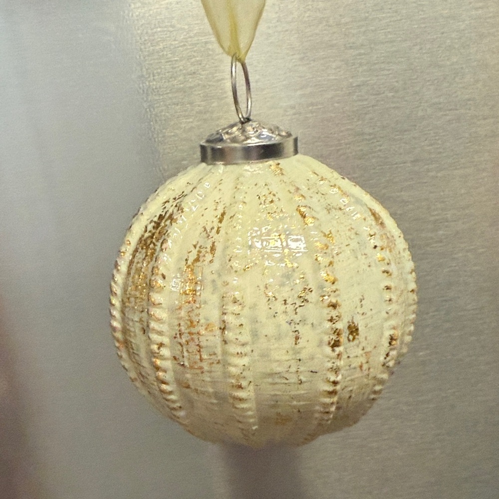 Elegant Cream and Gold Holiday Ornament